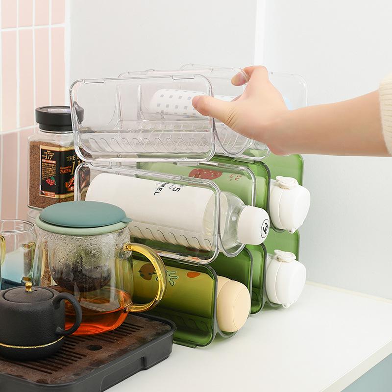 Water Cup Storage Rack Multi-layer Transparent Desktop Can Be Superimposed Cup Holder Dustproof Household Put Insulated Cup Storage Rack