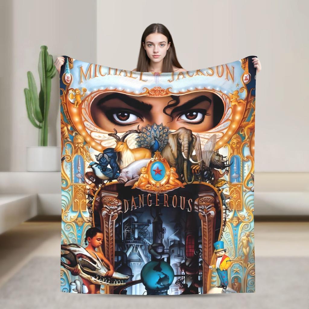 Michael Jackson Blanket Soft Warm Graphic Plush Throw Blanket For Bedroom Travel Flannel Bedspread Bed Cover