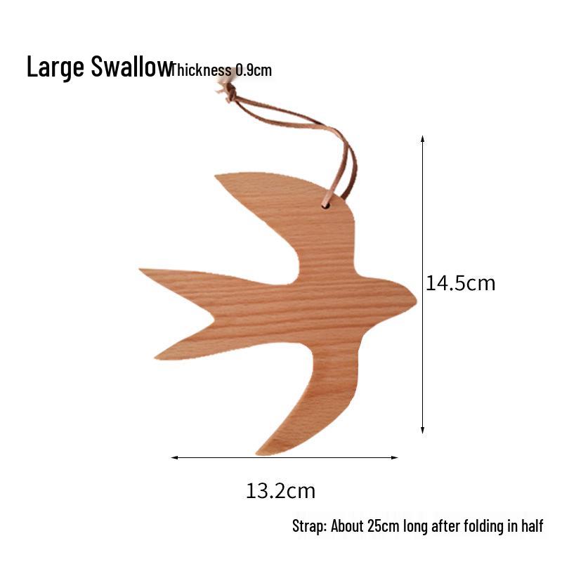 Creative Small Wooden Swallow Pendant - Stylish Wall Decoration for Milk Tea Shops