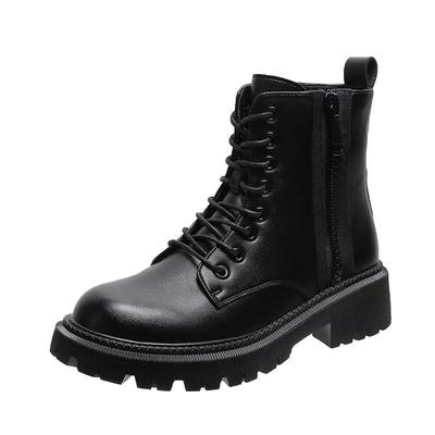 Women Boots Platform Ankle Boots Autumn Winter Shoes Genuine Leather Motorcycle 6 Boot Punk Shoes Women Booties Botas Mujer
