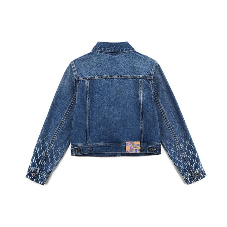 New MLB Gradient Monogram Denim Jacket Unisex Blue 31DKW4111-50U