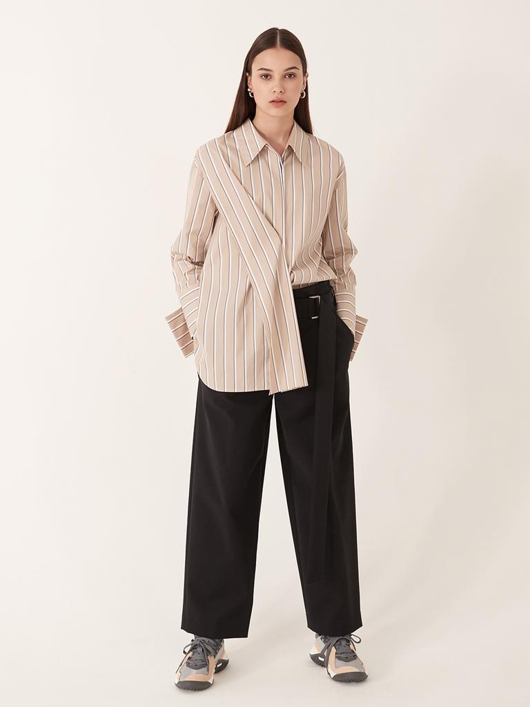 Leuiel Tuck Detail Long Pants_Navy