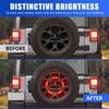 SUPAREE Spare Tire Brake Light Fit For Jeep Wrangler 2007-2017 JK JKU YJ TJ, Plug And Play 4Th Third Brake Light Rear LED Ring Wheel Light, Red