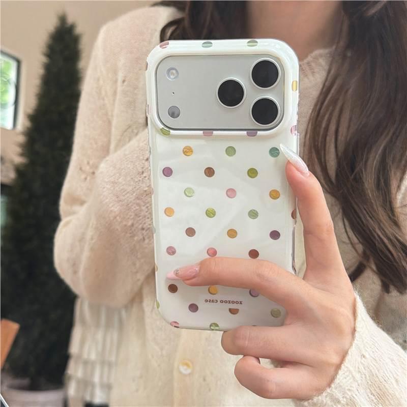 Bunte Koreanischer Stil Polka Dot Handyhülle für Apple iPhone 16 Pro/17 Pro Max
