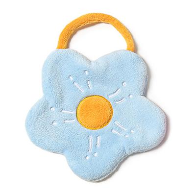 Handtuch Doppellagig Korallenfleece Blumenform Starke Saugfähigkeit Weiches Hängendes Handtuch
