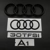 6F All A1 4 Ring Logo ABS Black Car Hood Front Bonnet Grill Rear Trunk Emblem Badge Sticker A1 Mark 30TFSI Emblem9F