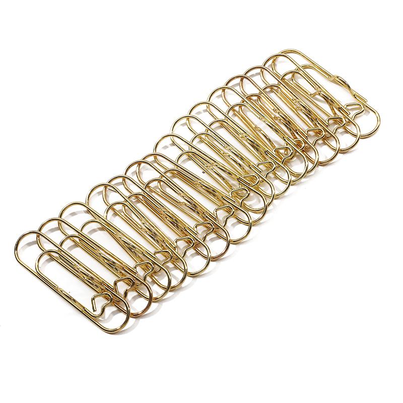 15pcs Love Shape Paperclips Multifunctional Paper Fix Clip Metal Pen Holder Clip Journal Document Clips Notebook Pin Accessories