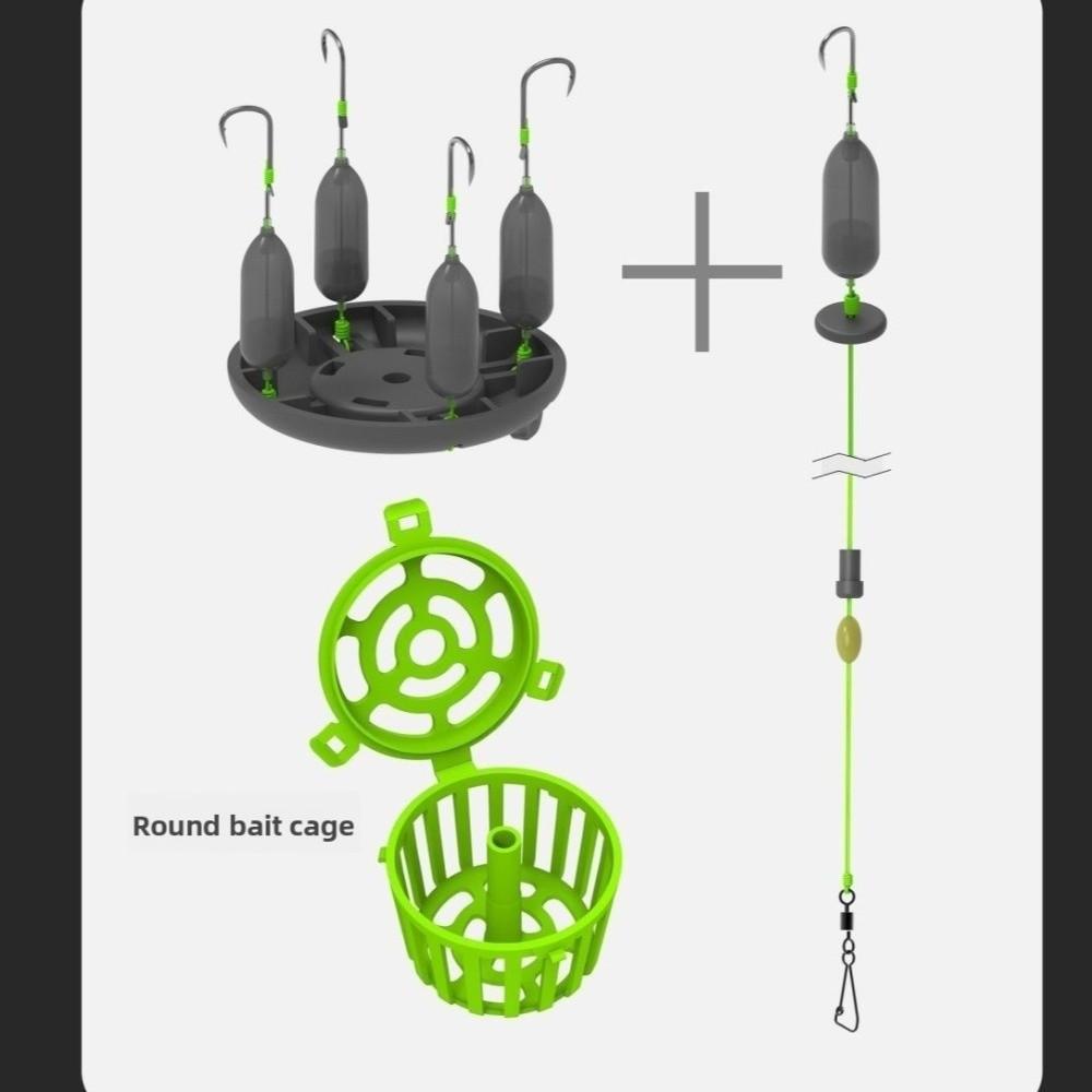 Five Strong hook Fishing Hooks Plastics Material Cage Sea Box Strong Carp Tackle Tools