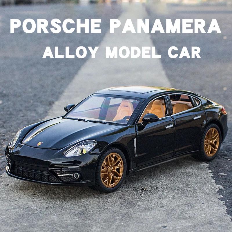 1:24 Porsche Panamera Sportovní auto Simulace Kovová slitina Tlakově litý Model auta Zvuk a světlo Zatáhni zpět Sběratelská Dětská hračka Dárky