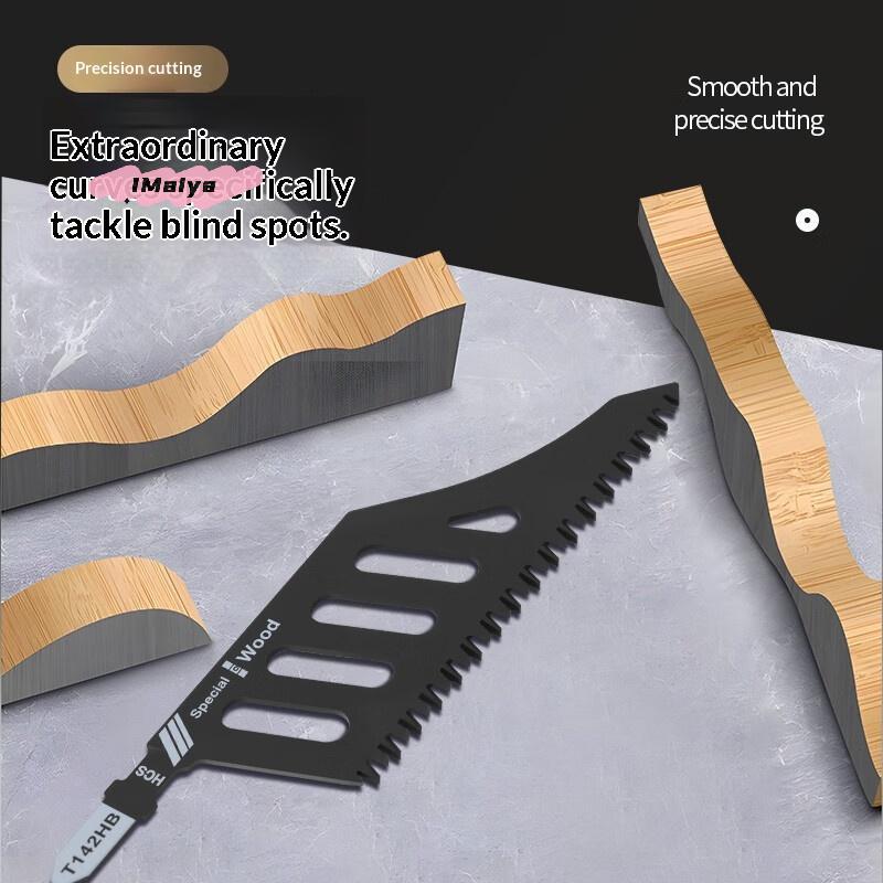 M-1/5Pcs T Shank Flush Cutting Replacement Blades Curved Jigsaw Blade For Precision Cuts Precision Ground Teeth