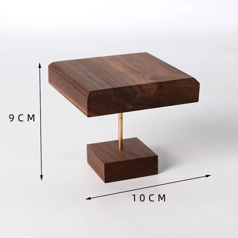 Jewelry Decorative Shelves Display Stands Black Walnut Jewelry Ladder Display Shelf Earrings Ring Tray Props Home Decor