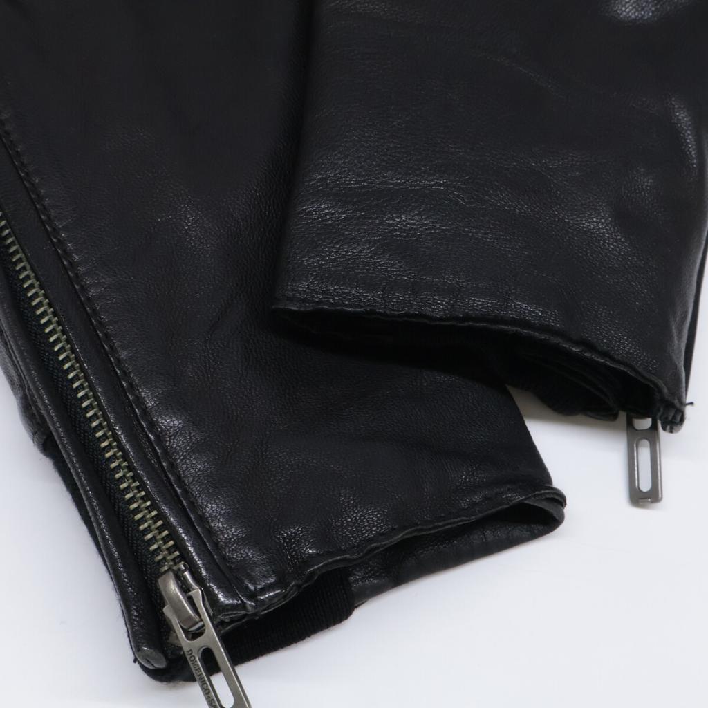 DOMENICO+SAVIO Negru DSM15ABZ07 Jachetă de motociclist din piele de capră 46 negru Folosit