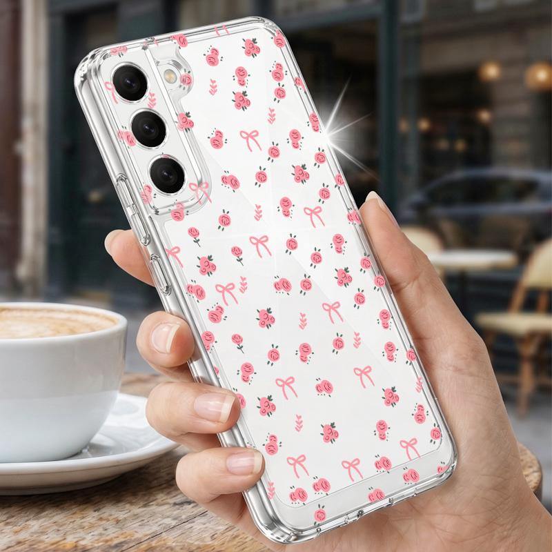 Silky Buwknots Print Case For Samsung A57 S26 Ultra A37 A17 A56 A36 A26 A16 A55 A35 A25 A15 A54 5G S21 FE S22 S23 S24 S25 Plus Clear TPU Soft Cover