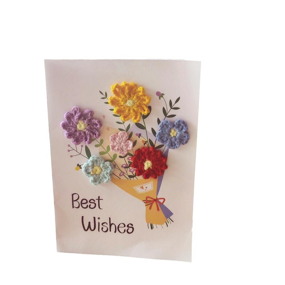 Handmade Crochet Greeting Cards, Cute Amigurumi Card Set For Valentine's Day Birthday Teacher's Day Mother's Day Christmas