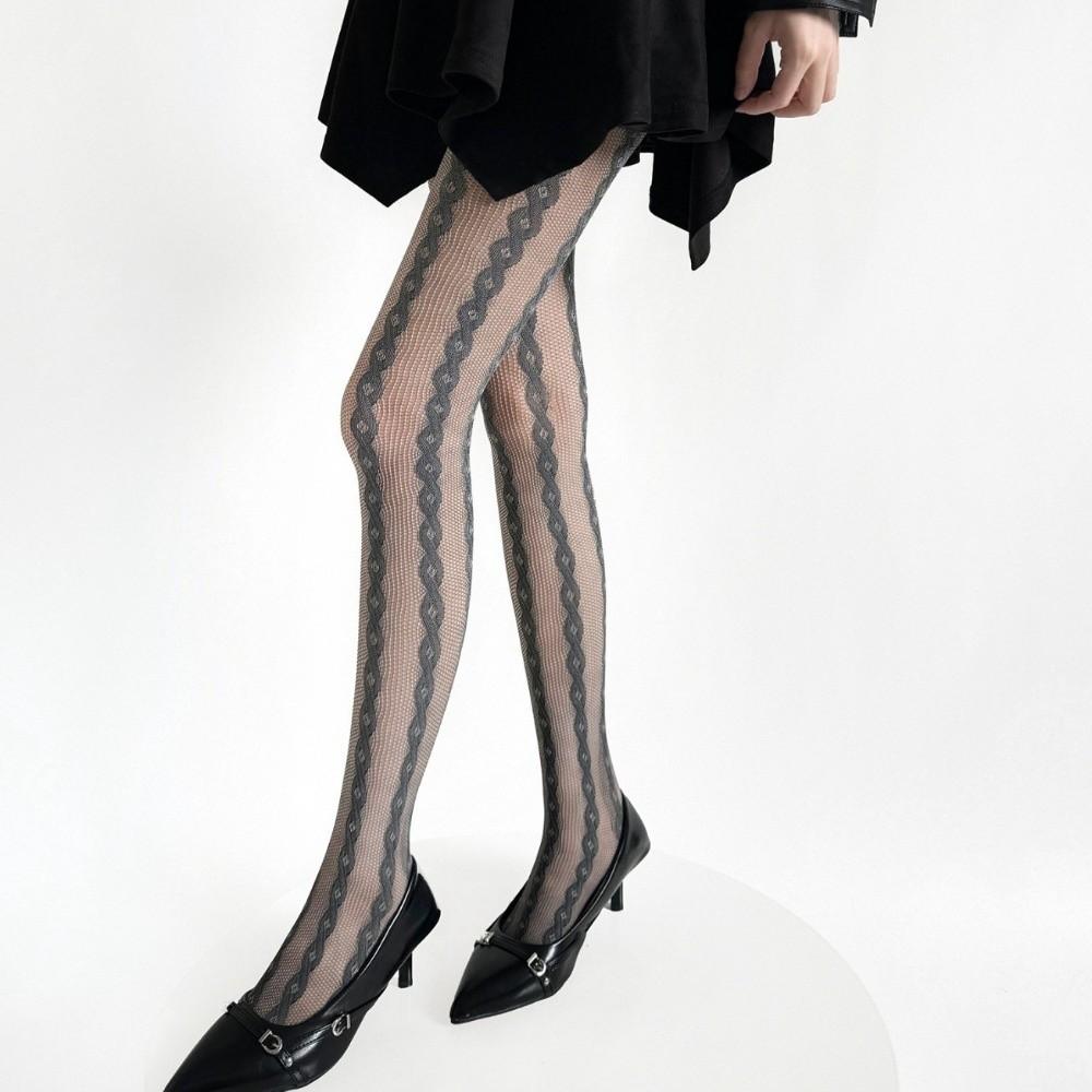 Personality Thin Floral Lace Tights Sexy Breathable Hollow Out Pantyhose High Elastic Silk Pantyhose Daily Wear