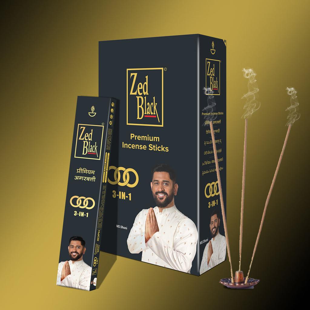 Zed Black 3-in-1 Premium Incense Sticks Pack Of 2 Long Lasting Aroma Sticks For Meditation Relaxation And Everyday Fragrance Use 168 Sticks Each