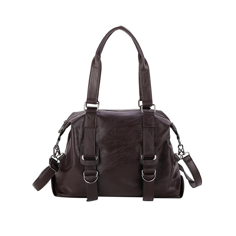 

Женская однотонная мягкая сумка через плечо из искусственной кожи с внутренним карманом на молнии, повседневные сумки большой емкости, высокое качество, мода