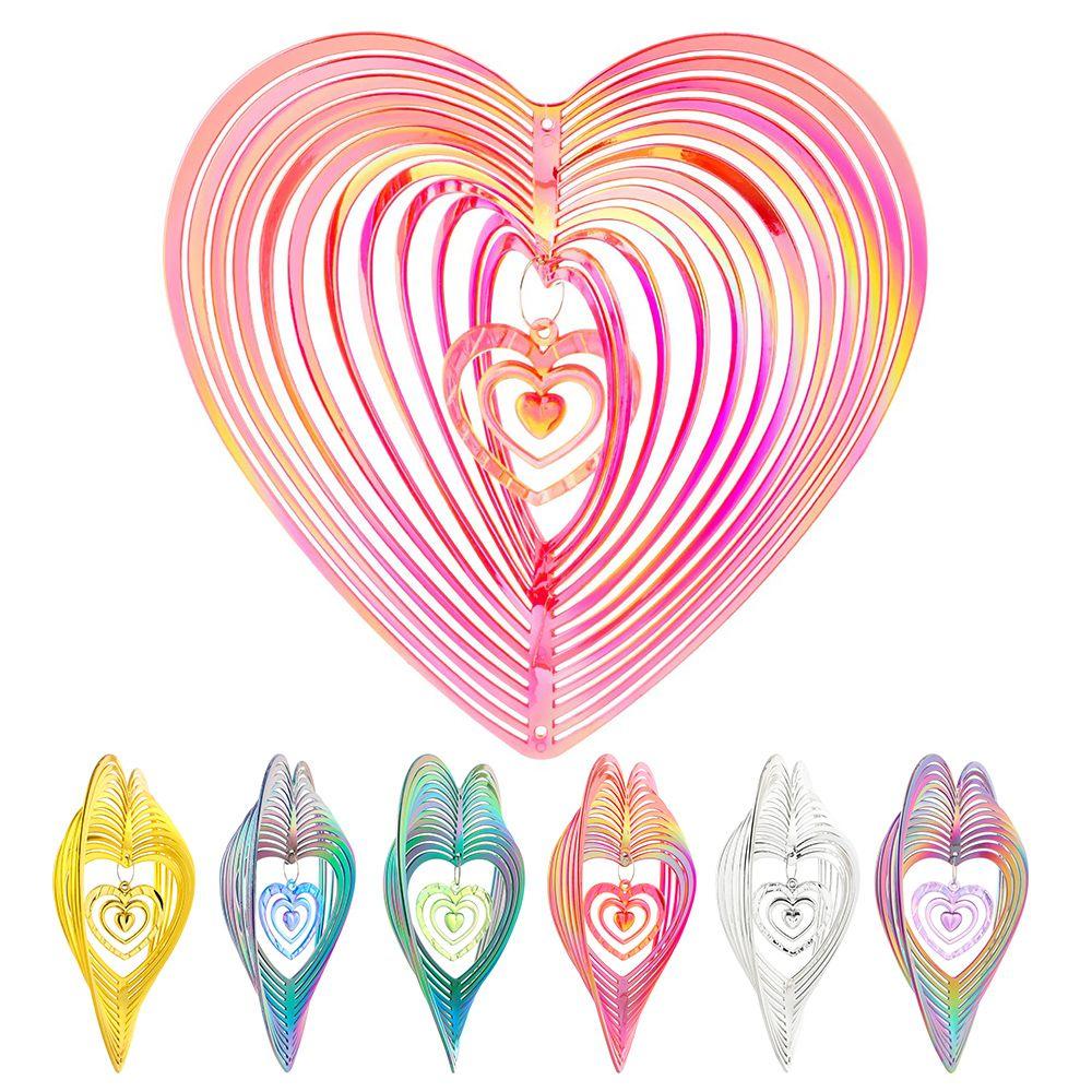

Yard Art Heart shaped Multicolour Indoor Decorations Hanging Bird Scarer Wind Spinner Wind Chime