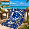 Custom Name Beach Towel Cruzeiro FC Crest Microfiber Beach Towel, Lightweight for Summer Travel, Swimming Pool Fan Birthday Gift
