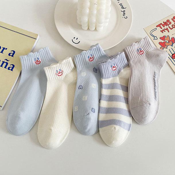 

Женские носки-лодочки с низким вырезом, дышащие, корейский стиль, весна/лето, дезодорирующие, короткие и тонкие No Packaging