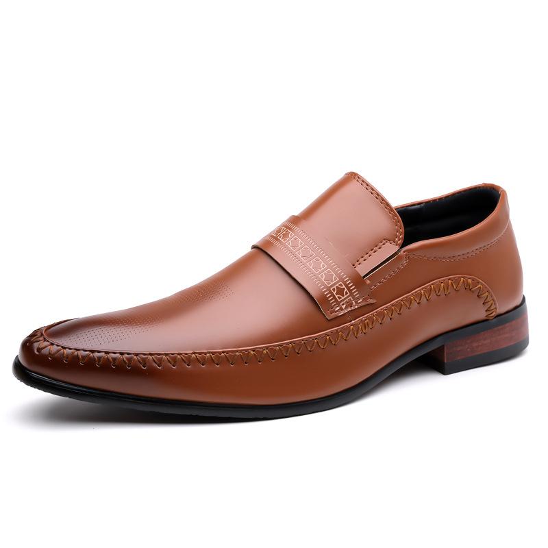 Europe, America, Four Seasons Breathable Business Casual Shoes, Leather Fashion British Pointed Toe Foot Cover Men's Formal Leather Shoes Men'