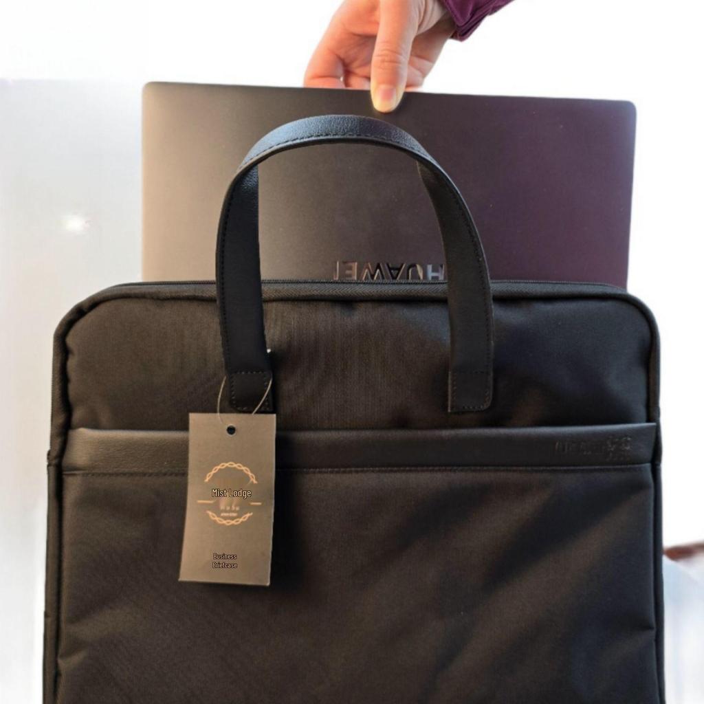 Premium Executive Leather Briefcase for Men - Laptop Handbag Sleeve