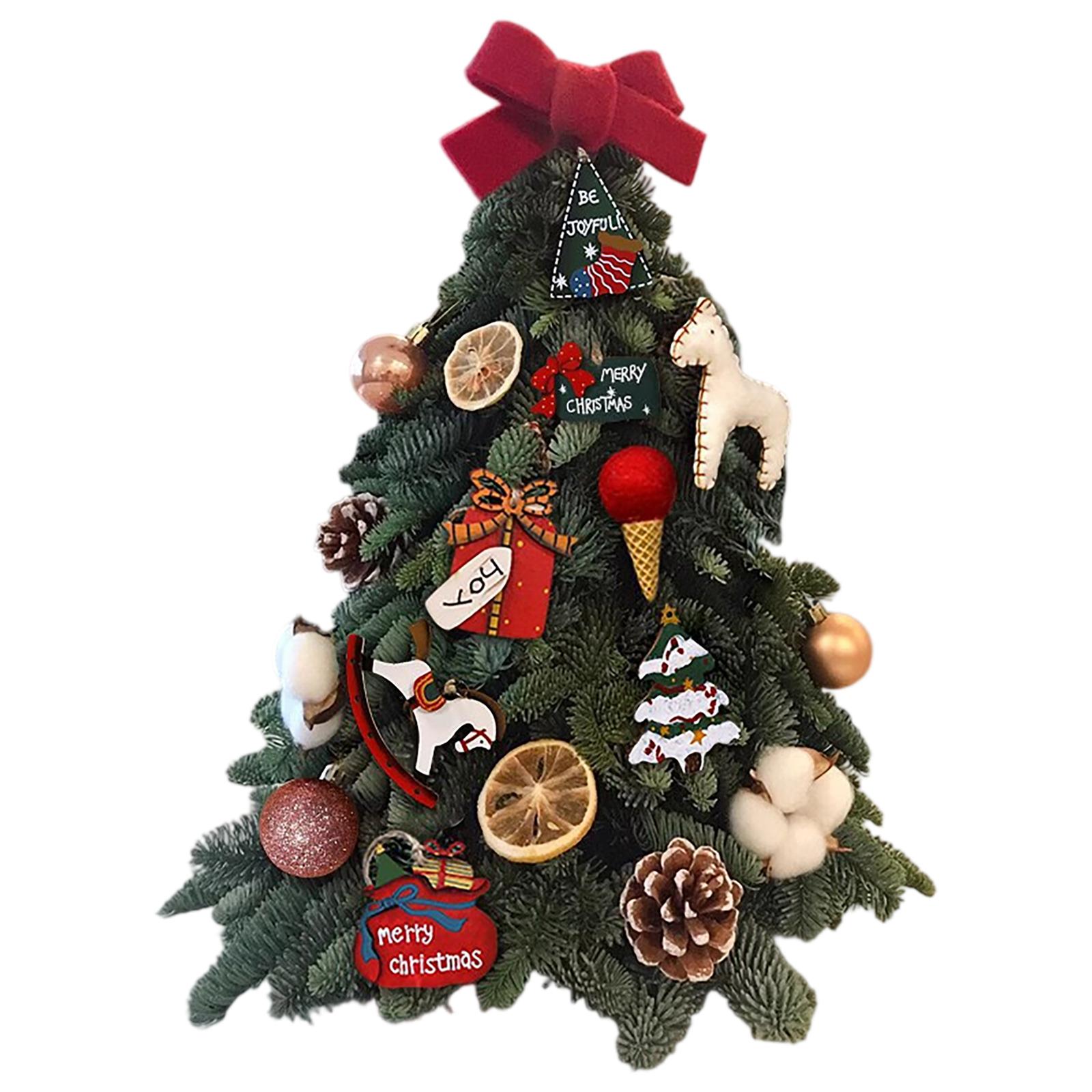 40/45cm Small Christmas Tree with Light String Simulated Nobel Pine Christmas Tree Desktop Ornament DIY Xmas Tree Decoration Other