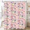 Colorful Floral Print Shower Curtain Pink Blue Flower Decorative Bathroom Accessory for Home Improvement Waterproof Fabric Shamp