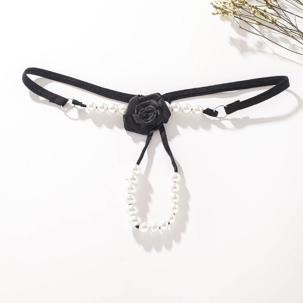 Ultra-thin Women's Thong Hollow-out Sexy Briefs Comfortable Pearl Underwear  Ladies