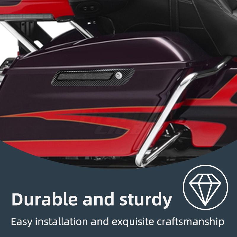 Motorrad Zubehör Hartschalenkoffer Verriegelungsabdeckung Reflektoren ABS Für Harley Touring Road King Road Glide Street Glide 2014-up
