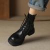 Autumn and Winter New Fashion Boots Women's Thick-soled Non-slip Side Zipper Large-size Women's Boots Korean Version Round Head Comfortable Mediu