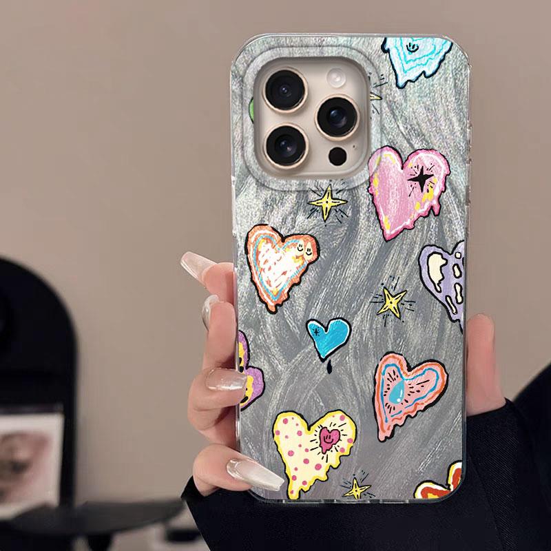 Case For IPhone 16 16 Pro Max 5G Phone Cover Graffiti New Pink Love Butterfly Knot Rose Patterns Luxury Bumper For IPhone 16