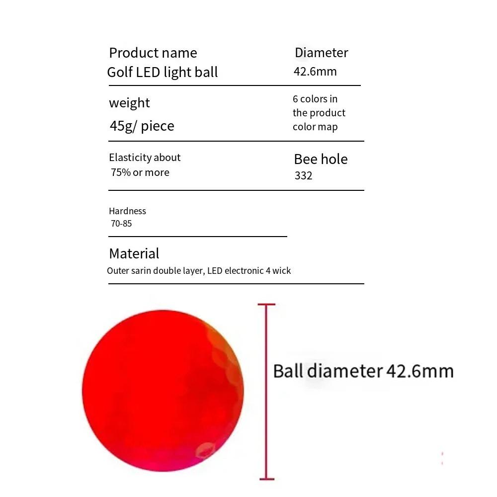 Multi Color Night Golf Balls Durable Luminous Colorful Golf Balls LED Golf Balls  Golf Accessories