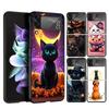 Kitten Cat Christmas Pumpkin Phone Case For Samsung Galaxy Z Flip 7 6 5 4 3 5G Cover ZFlip7 ZFlip6 ZFlip4 ZFlip5 ZFlip3 Coque Fu