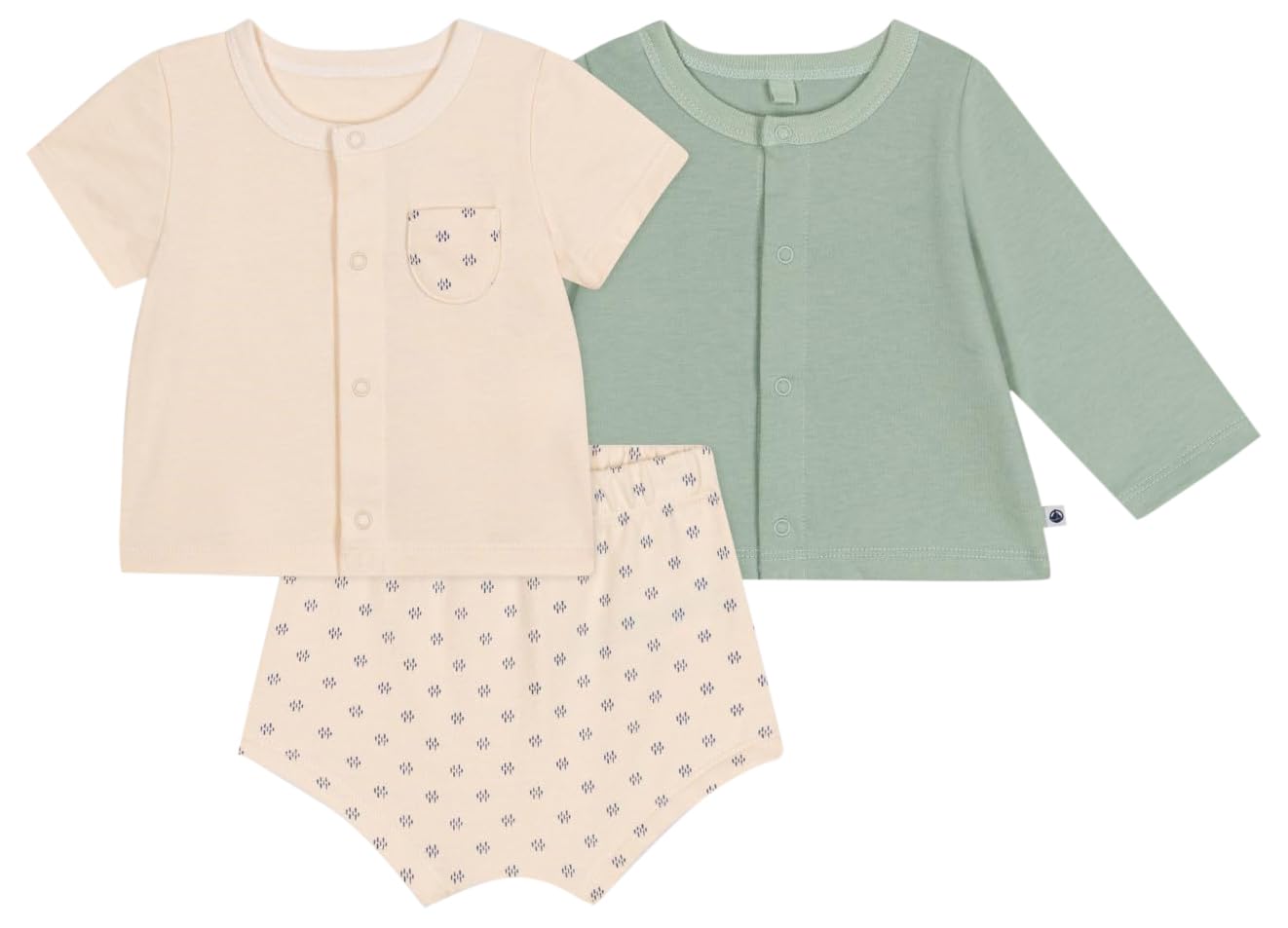 

Комплект для малыша A09MN Milky 18 месяцев 81 см [Petit Bateau] 3 предмета Белый/Разноцветный