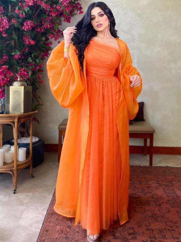 2025 new women's clothing swinging sexy long dress shawl two-piece banquet evening dress