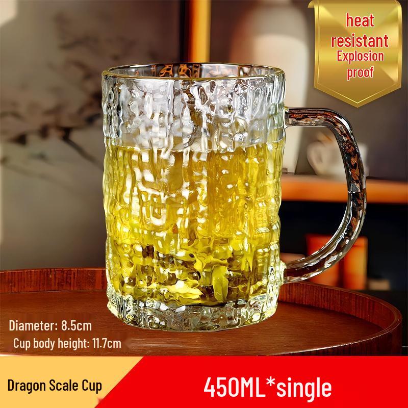 HANDUNYOU Dragon Scale Glass Tea Cup with Handle