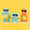 Anime  Cute Sunglasses Squirtle Charmander Bulbasaur Figure Model Car Ornament Children Toys Desk Decoration Holiday Gift