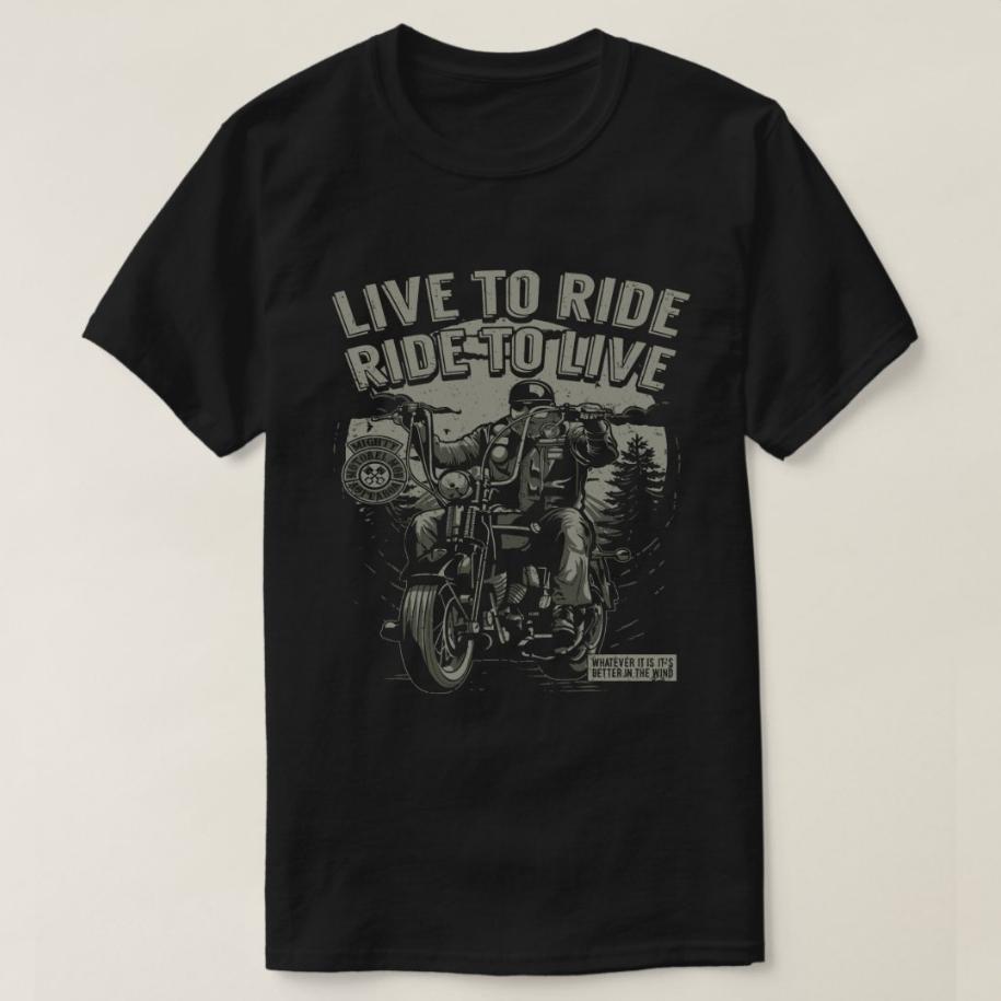 Live To Ride Ride To Live Retro Motorcycle Rider TShirt 100 Cotton ONeck Short Sleeve summerCasual Mens Tshirt Size S3XL S