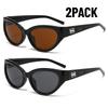 2PACK  Punk Sunglasses for Women Fashion Goggle Men's Sun Glasses Luxury Brand Designer Eyewear Vintage Shades Fashion