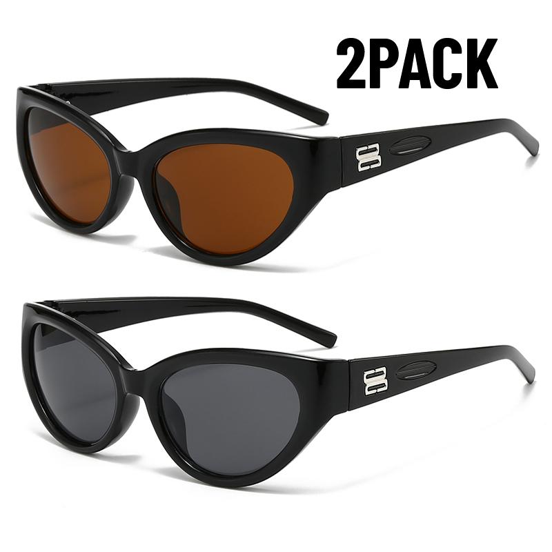 2PACK Punk Sunglasses for Women Fashion Goggle Men's Sun Glasses Luxury Brand Designer Eyewear Vintage Shades Fashion