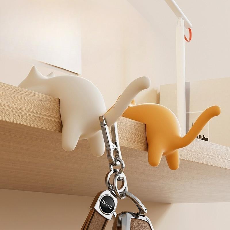 Cat Student Desk Bag Hook, Strong Load-bearing, Seamless, No Need for Drilling, Office Desk, Dormitory Bag Hanging Magic Tool