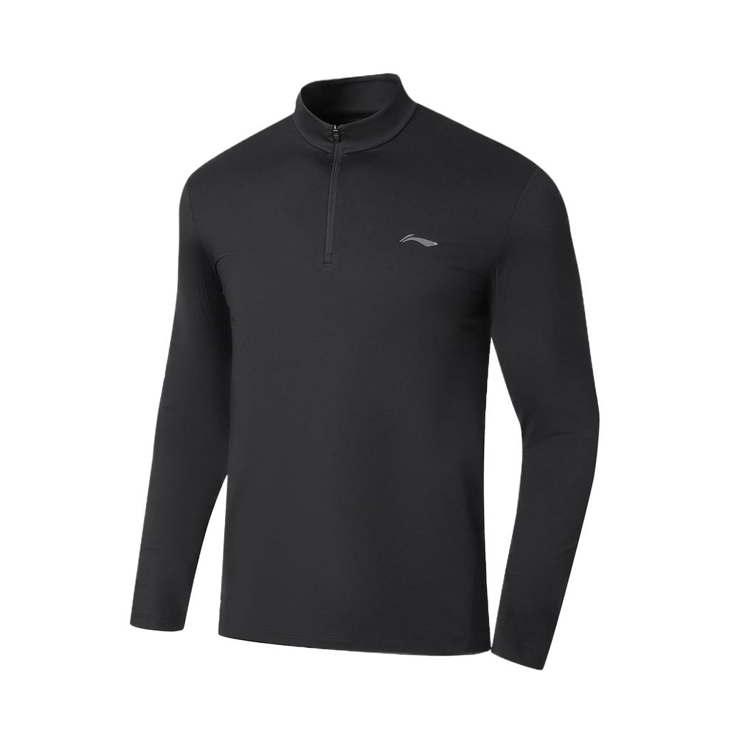 Li Ning Fitness Series T Shirts Men's Black Turtleneck Moderate ATLW069-2