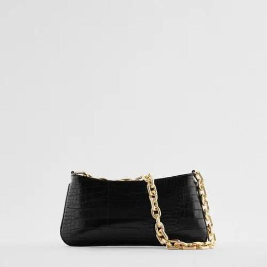 Standard crocodile pattern square armpit bag for women PU leather bag high capacity shoulder messenger bag