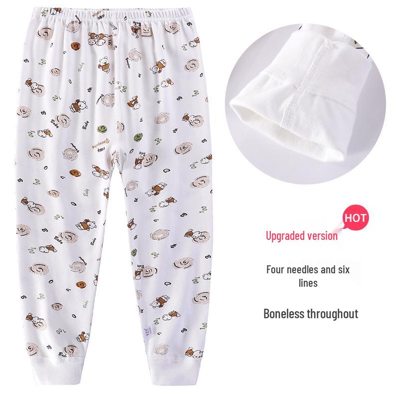 Kids' Pure Cotton Autumn Sleep Pants: Soft, Cozy Leggings for Boys and Girls