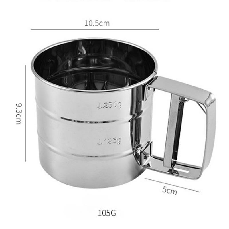 

New Stainless Steel Flour Sieve Cup Powder Sieve Mesh Kitchen Gadget Cakes Hand-Screened Sugar Mesh Sieve Baking Sieve Strainer
