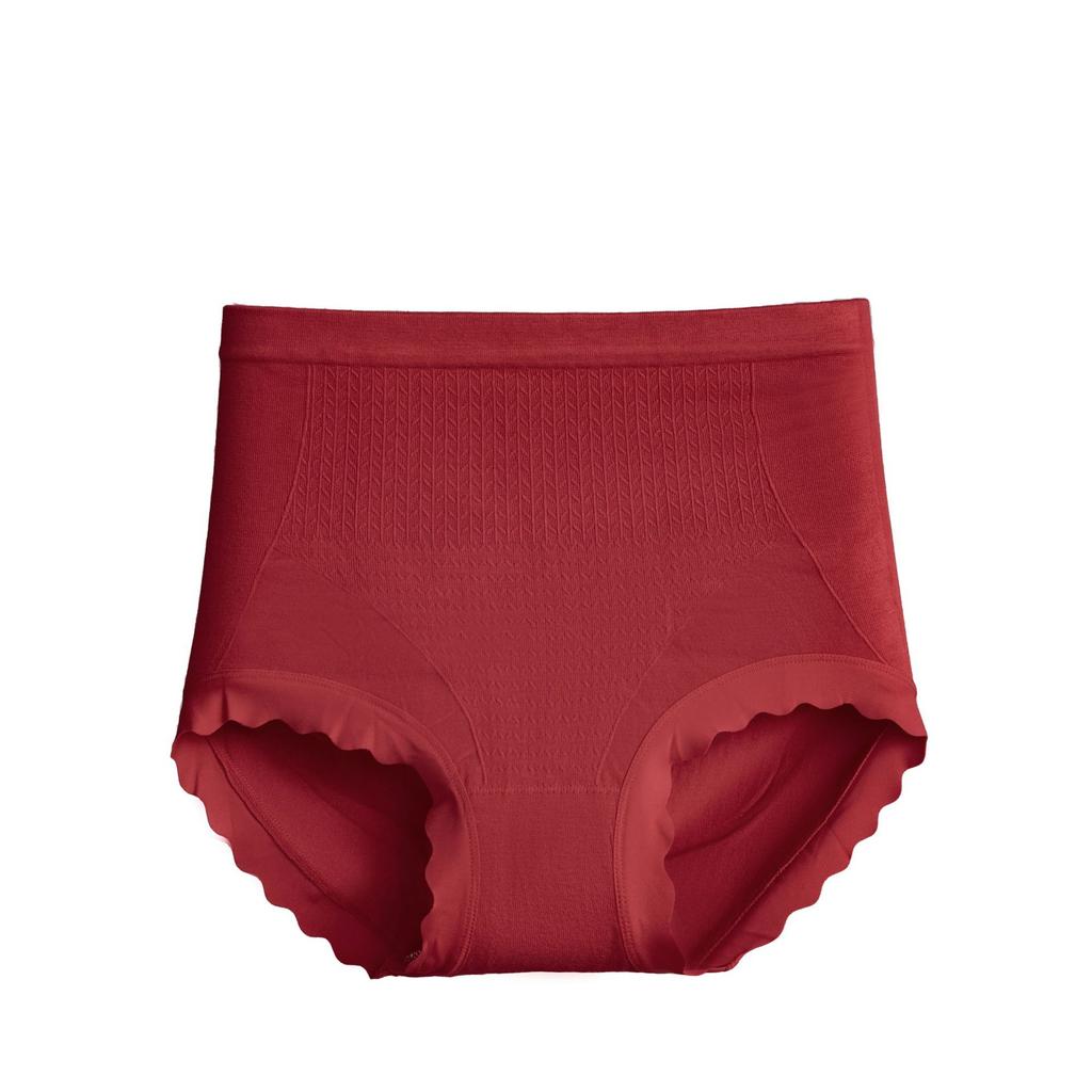 Big Size Women Spring and Autumn Year Red High Waist Belly Lift Hip Antibacterial Crotch Triangle Briefs