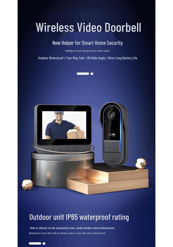 M15S Wireless Visual Doorbell: IP65 Rainproof, HD Night Vision, Wide Angle, Long-lasting Battery.