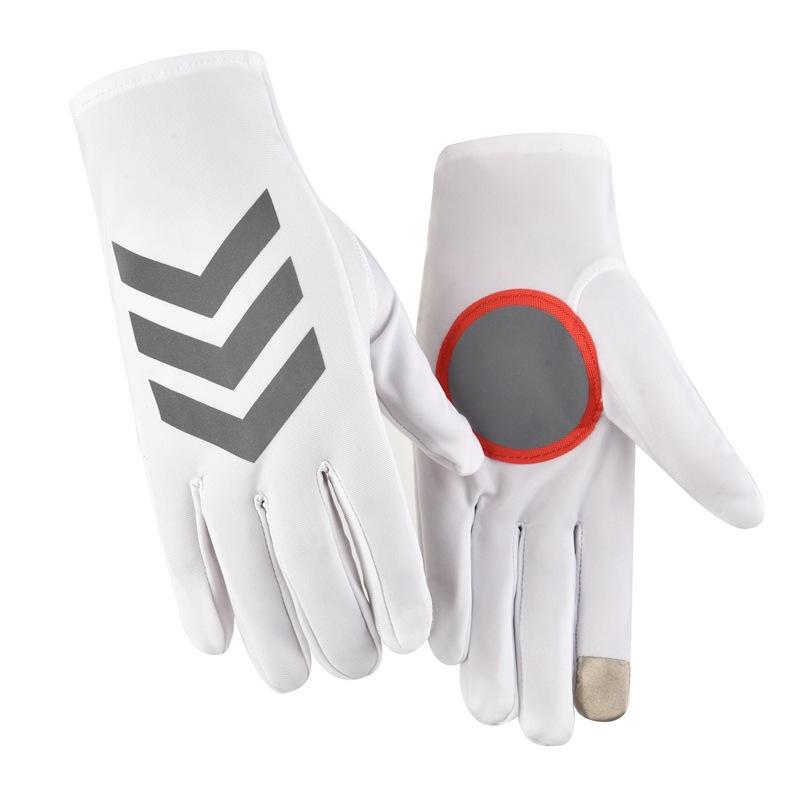 Summer Thin Men's Duty Gloves Reflective Full Finger Breathable Ice Silk Traffic Command Patrol Etiquette Sun Protection Gloves