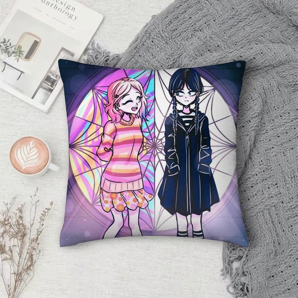 

HOT TV W-WednesdayES ADDAMS Pillow Case Cover Square Sofa with for pattern comfortable cushionsuitable of room 12x12Inch